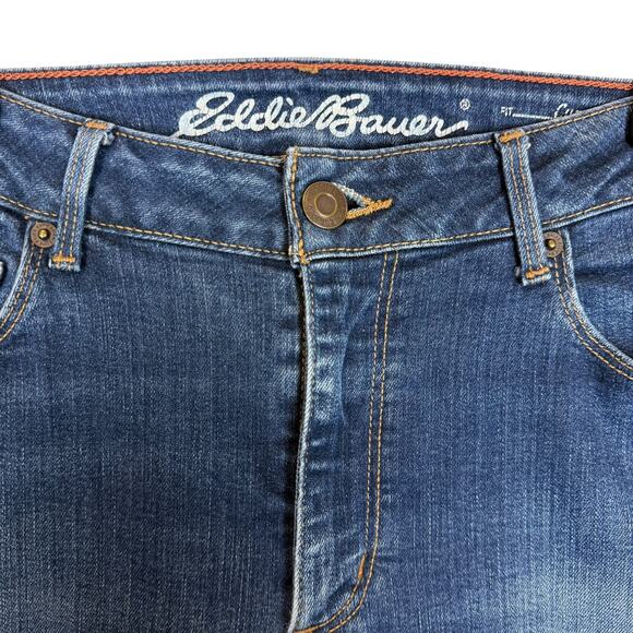 Eddie Bauer Jeans Womens 12T Blue Denim Curvy 5-Pockets Bootcut Leg Zip Fly - Picture 7 of 16